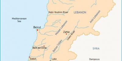 Λίβανος ποτάμια χάρτης