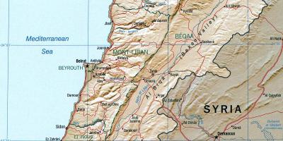 Χάρτης του Λιβάνου γεωγραφία