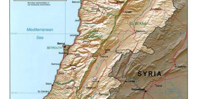 Χάρτης του Λιβάνου τοπογραφικό